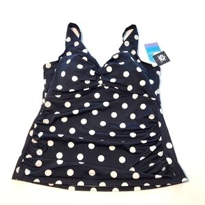 Swim Solutions size 16 Polka dot Tankini swim top plus size flattering